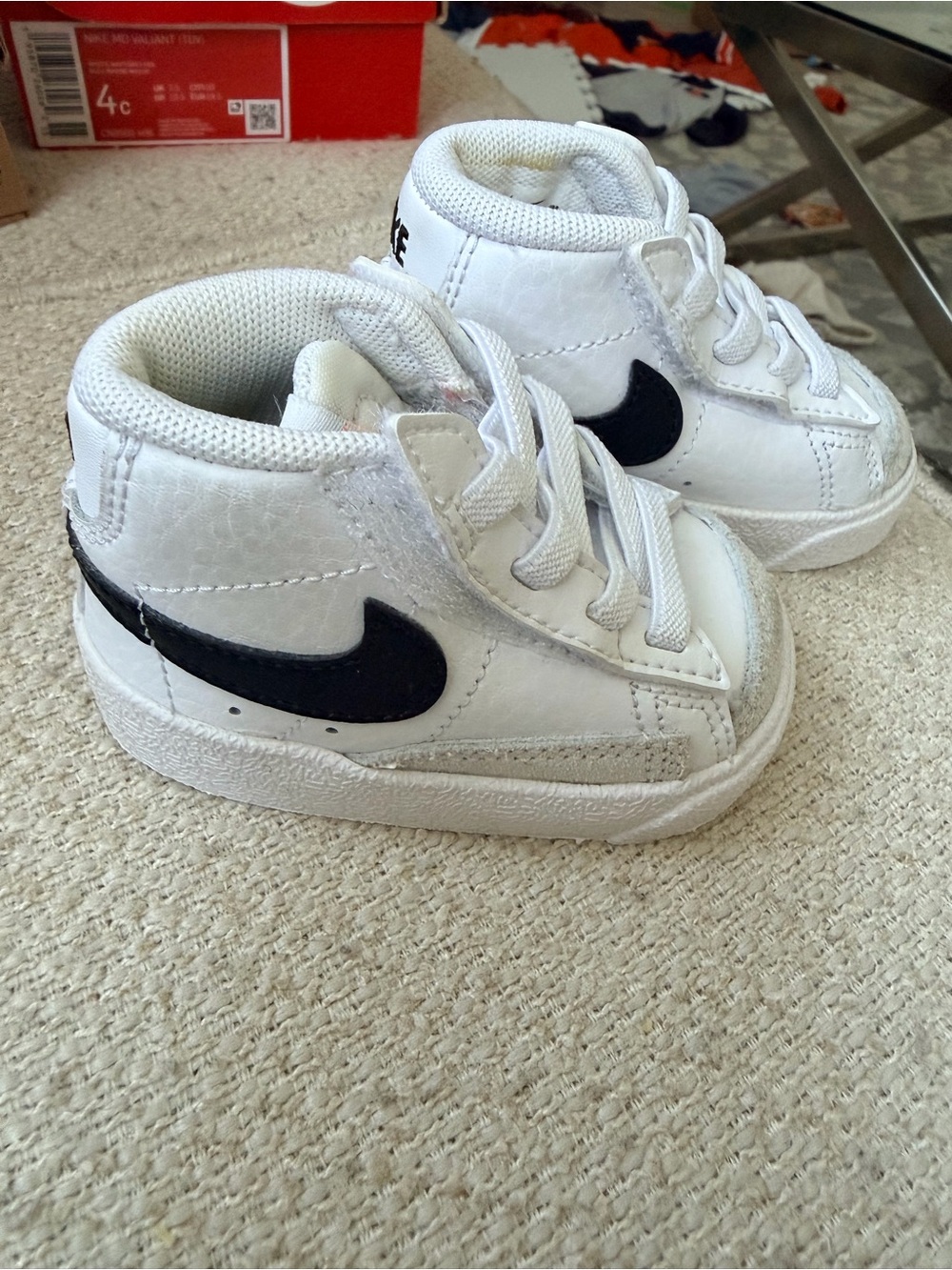 Nike Blazer Mid White & Black Kids' High-Top Sneakers
